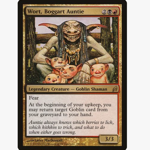 牌客窝 万智牌  波尬麦汁大婶 Wort, Boggart Auntie 金 多色