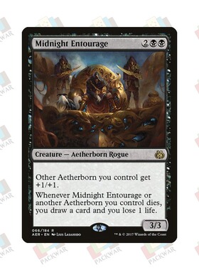 牌客窝 万智牌  午夜随扈 Midnight Entourage 金 黑