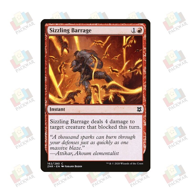 牌客窝 万智牌 火热齐击 Sizzling Barrage 铁 红 闪
