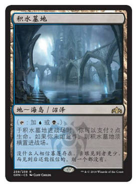 牌客窝 万智牌 积水墓地  Watery Grave 金 地