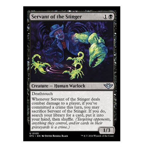 牌客窝 万智牌 刺针仆人 Servant of the Stinger 银 黑