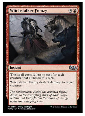 牌客窝 万智牌  猎巫狼狂乱 Witchstalker Frenzy 银 红