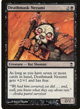 牌客窝 万智牌  鼠人亡面师 Deathmask Nezumi 铁 黑色