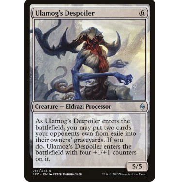 牌客窝 万智牌  钨拉莫掠夺体 Ulamog's Despoiler 银 神器 简中 - 实物图