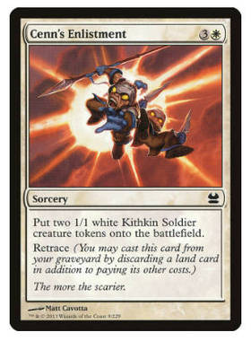 牌客窝 万智牌 仕绅徵兵 Cenn's Enlistment 铁 白