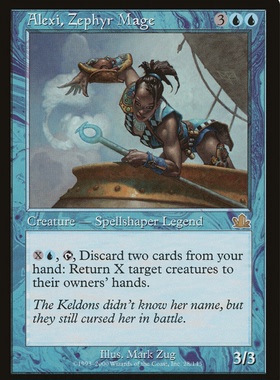 牌客窝 万智牌 西风法师阿蕾克丝 Alexi, Zephyr Mage 金 蓝色