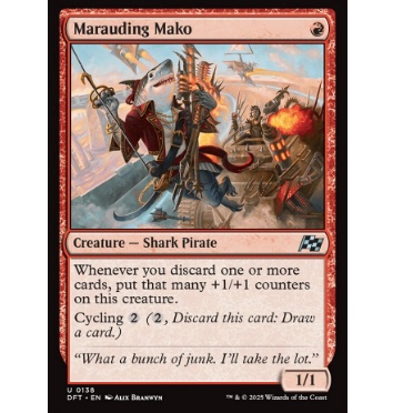 牌客窝 万智牌  劫掠鲭鲨 Marauding Mako 银 红 闪