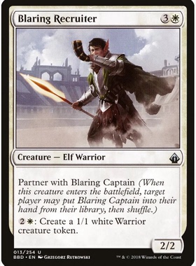 牌客窝 万智牌 啸号征召员 Blaring Recruiter 银 白色
