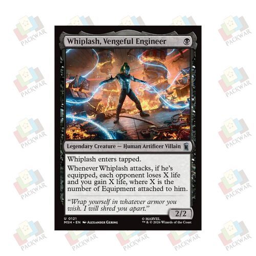 万智牌 复仇工程师鞭索 Whiplash, Vengeful Engineer 银 黑 闪