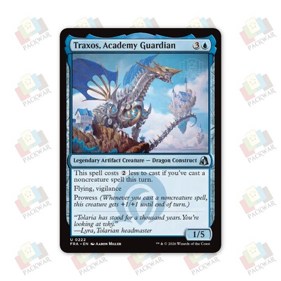 万智牌 大学院护院械刹索斯 Traxos, Academy Guardian 银 蓝 闪