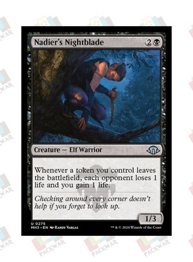 牌客窝 万智牌 纳迪尔的夜刃手 Nadier's Nightblade 银 黑 闪