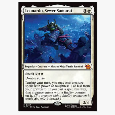 万智牌 下水道武士莱昂纳多 Leonardo, Sewer Samurai 秘稀 白