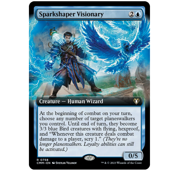 牌客窝 万智牌 塑火花幻视师 Sparkshaper Visionary 金 蓝色