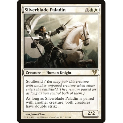 牌客窝 万智牌 银刃神圣武士 Silverblade Paladin 金 白 闪