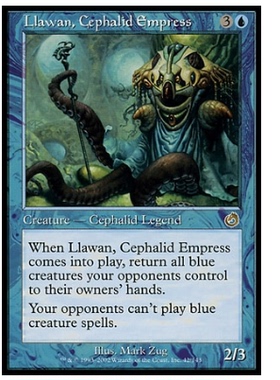 牌客窝 万智牌 章人女皇拉宛 Llawan, Cephalid Empress 金 蓝