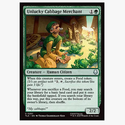牌客窝 万智牌 倒楣的卷心菜商 Unlucky Cabbage Merchant 银 绿