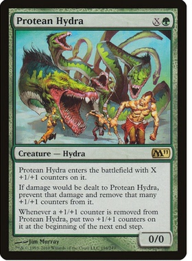 牌客窝 万智牌  变化多头龙 Protean Hydra 金 绿 闪