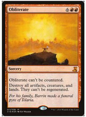 牌客窝 万智牌  全数抹煞 Obliterate 秘稀 红 FTV闪