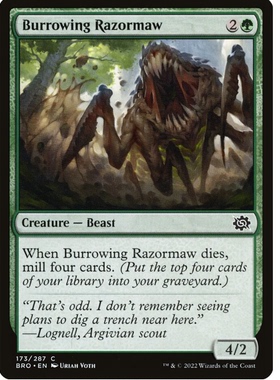 牌客窝 万智牌  掘地锐喉兽 Burrowing Razormaw 铁 绿