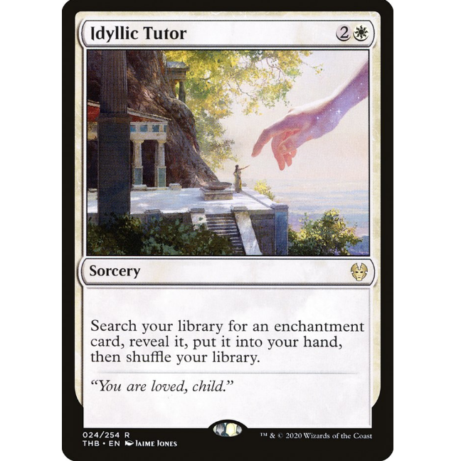 牌客窝 万智牌  田园导师 Idyllic Tutor 金 白色