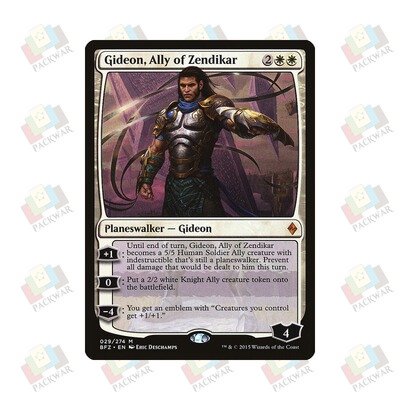 万智牌 赞迪卡伙伴基定 Gideon, Ally of Zendikar 秘稀 白