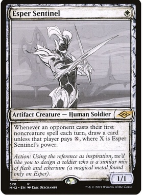 牌客窝 万智牌  艾斯波哨卫  Esper Sentinel 金 白 闪