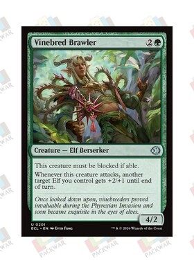 牌客窝 万智牌  藤枝好斗者 Vinebred Brawler 银 绿色
