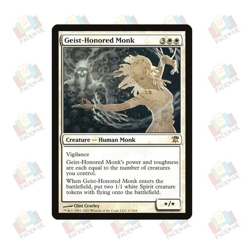 牌客窝 万智牌 游魂护持僧 Geist-Honored Monk 金 白 闪