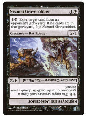 牌客窝 万智牌  盗墓鼠人 Nezumi Graverobber 银 黑