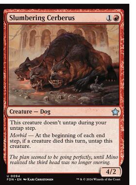 牌客窝 万智牌静眠狱犬 Slumbering Cerberus 银 红