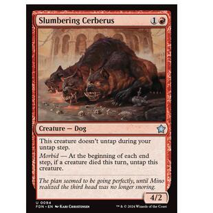 牌客窝 万智牌静眠狱犬 Slumbering Cerberus 银 红
