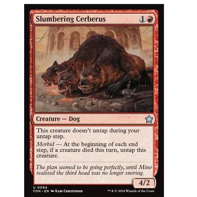 牌客窝 万智牌静眠狱犬 Slumbering Cerberus 银 红