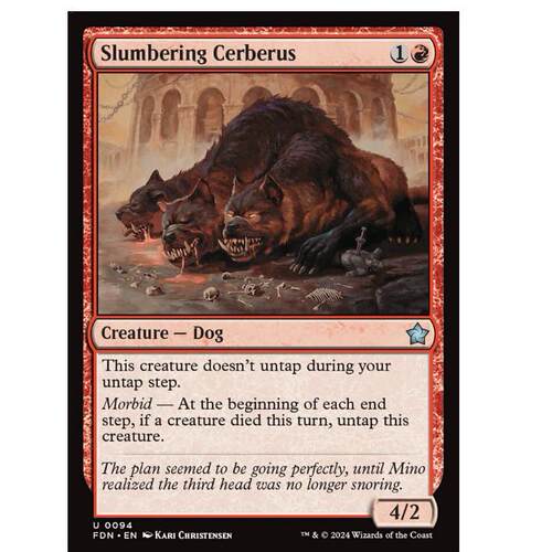牌客窝 万智牌静眠狱犬 Slumbering Cerberus 银 红