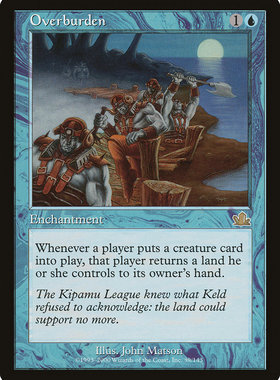 牌客窝 万智牌 预言 过度负荷 Overburden 英文 金 蓝