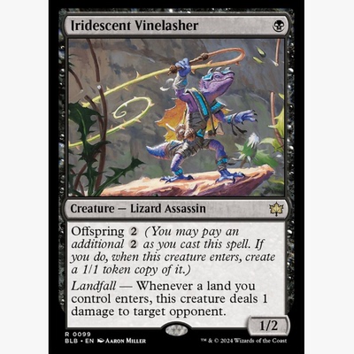 牌客窝 万智牌 虹彩藤鞭客 Iridescent Vinelasher 金 黑色