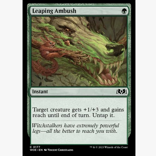 牌客窝 万智牌  扑跃突袭  Leaping Ambush 铁 绿色