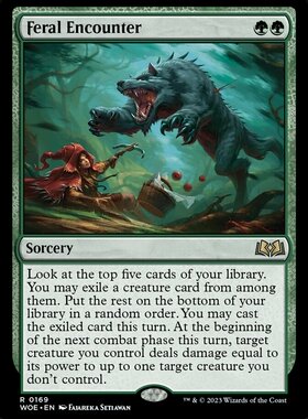 牌客窝 万智牌   野境遇袭  Feral Encounter 金 绿色