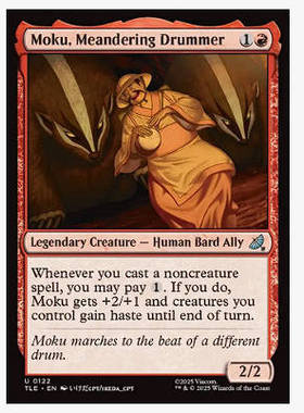 牌客窝 万智牌 漫游鼓手穆库 Moku, Meandering Drummer 银 红