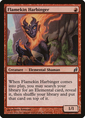 牌客窝 万智牌  先兆炎身  Flamekin Harbinger 银 红色