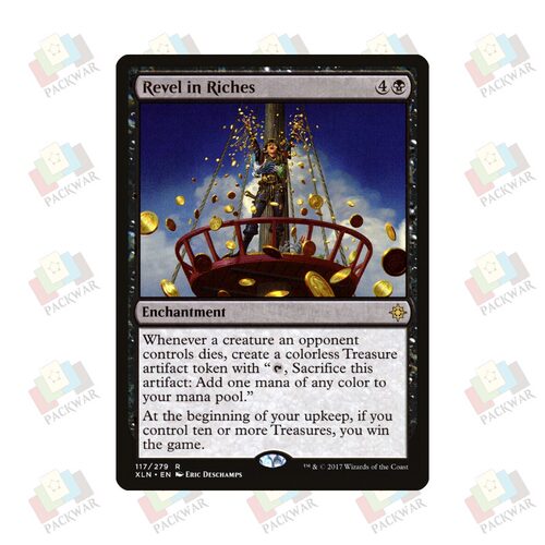 牌客窝 万智牌 拥财狂欢 Revel in Riches 金 黑 闪