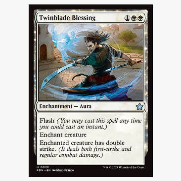 牌客窝 万智牌 双刃加//持 Twinblade Blessing 银 白