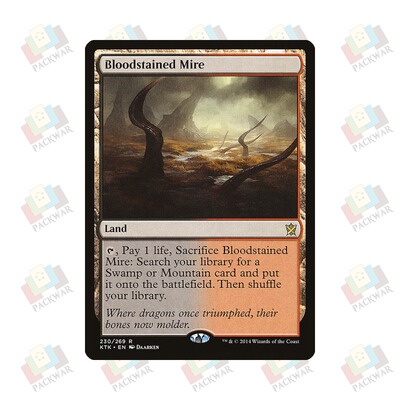 牌客窝 万智牌  血斑泥沼 Bloodstained Mire  金 地