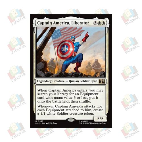 万智牌 解放战士美国队长 Captain America, Liberator 金 白 闪