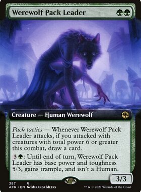 牌客窝  万智牌 狼人群首领  werewolf Pack Leader  金 绿 闪