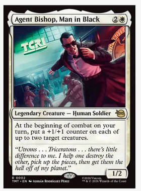 万智牌 黑衣人毕什普特工 Agent Bishop, Man in Black  金 白