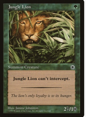 牌客窝 万智牌  丛林雄狮 Jungle Lion 铁 绿色