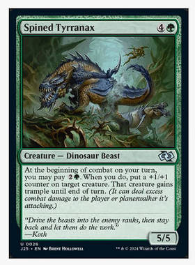 牌客窝 万智牌 棘背霸蛛龙 Spined Tyrranax 银 绿