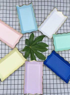 方纸盘一次性纸盘子家用餐具甜品蛋糕碟子派对大纸盘点心盘水果盘