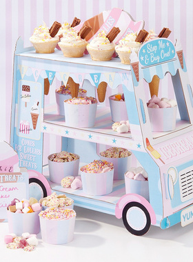 甜品台摆件展示架儿童生日布置摆台派对装饰一次性小汽车蛋糕架子