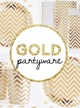 Chevron Napkins Serviettes 金色波浪纸巾餐巾纸 面巾纸 手帕纸